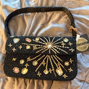 🆕From India to You- Celestial Beaded Bag, Black, NWT
